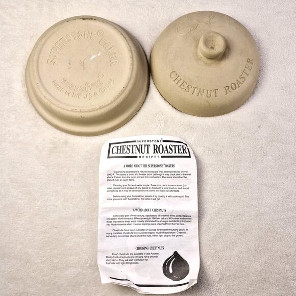 SUPERSTONE Bake & Serve, Sassafras. 1993 Lidded Chestnut/Garlic Roaster. - Picture 5 of 12